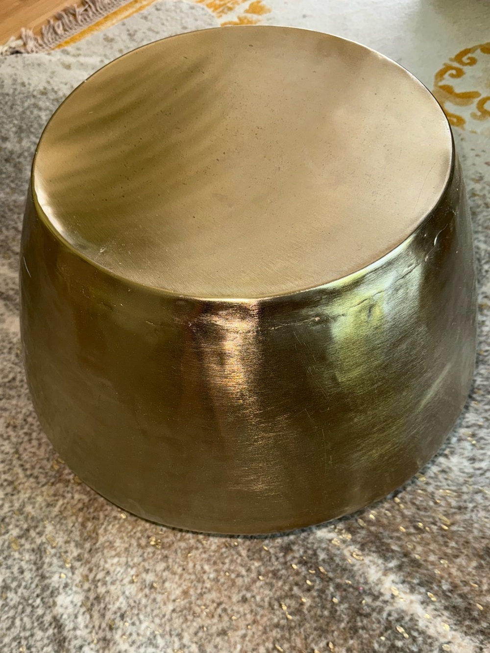 Metallic Round Accent Stool / Table - Gold Tone 14 ‘W from top x18 Tall - Picture 16 of 16
